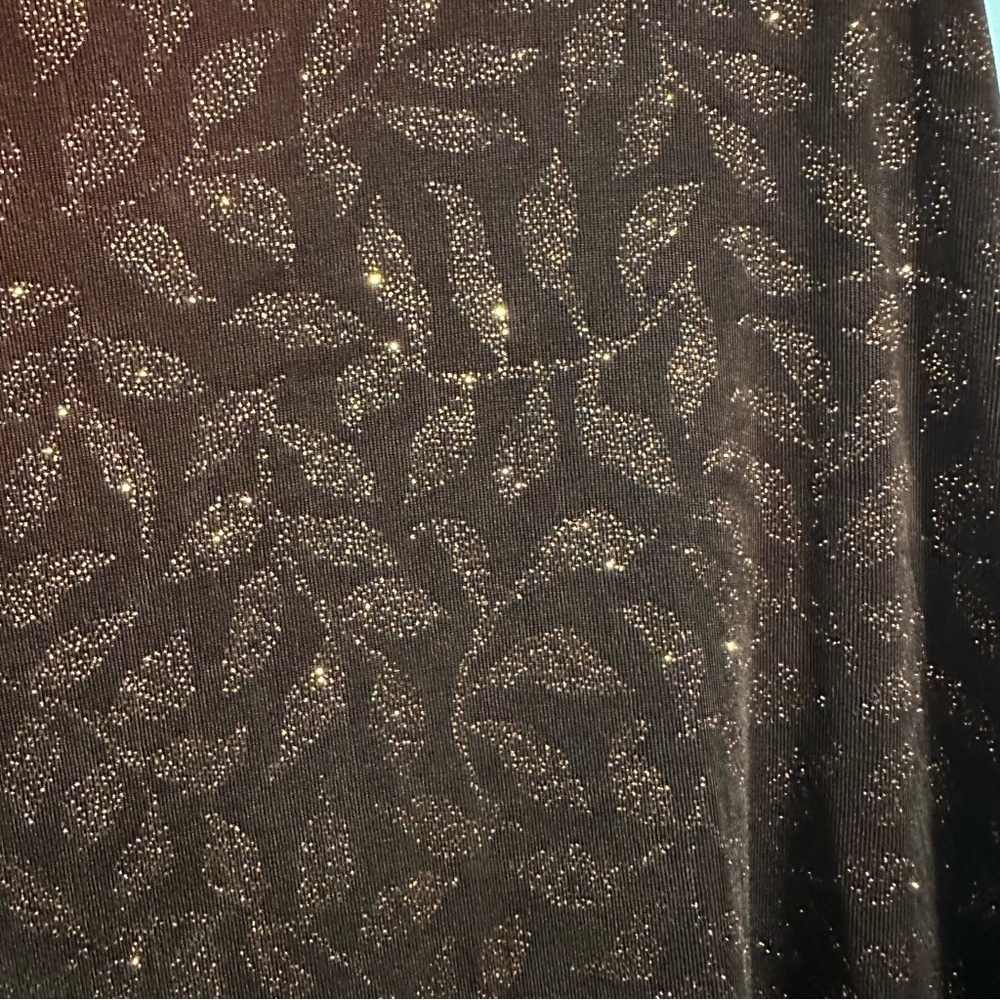 Lane Bryant Brown Metallic Leaf Print Cardigan 22/24 Plus Size Sparkle Knit - Picture 4 of 11
